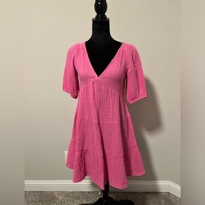 Aerie Chic Pink Tie-back Dress